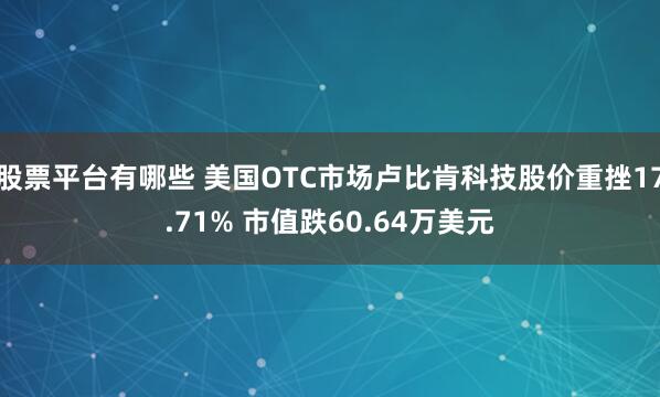 股票平台有哪些 美国OTC市场卢比肯科技股价重挫17.71% 市值跌60.64万美元