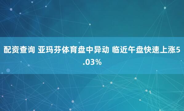 配资查询 亚玛芬体育盘中异动 临近午盘快速上涨5.03%