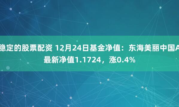 稳定的股票配资 12月24日基金净值：东海美丽中国A最新净值1.1724，涨0.4%