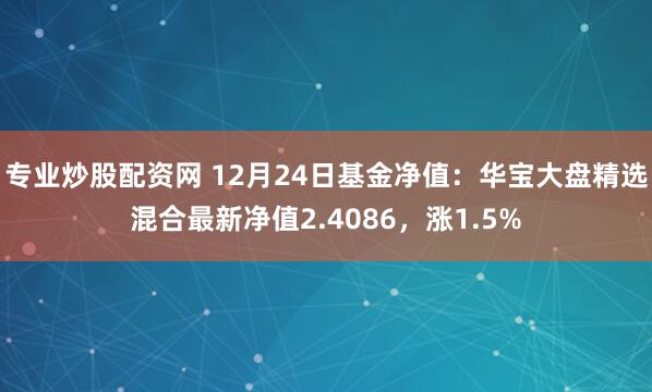 专业炒股配资网 12月24日基金净值：华宝大盘精选混合最新净值2.4086，涨1.5%