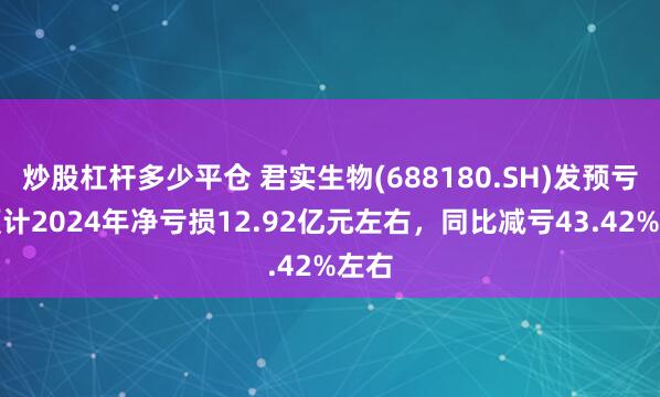 炒股杠杆多少平仓 君实生物(688180.SH)发预亏，预计2024年净亏损12.92亿元左右，同比减亏43.42%左右